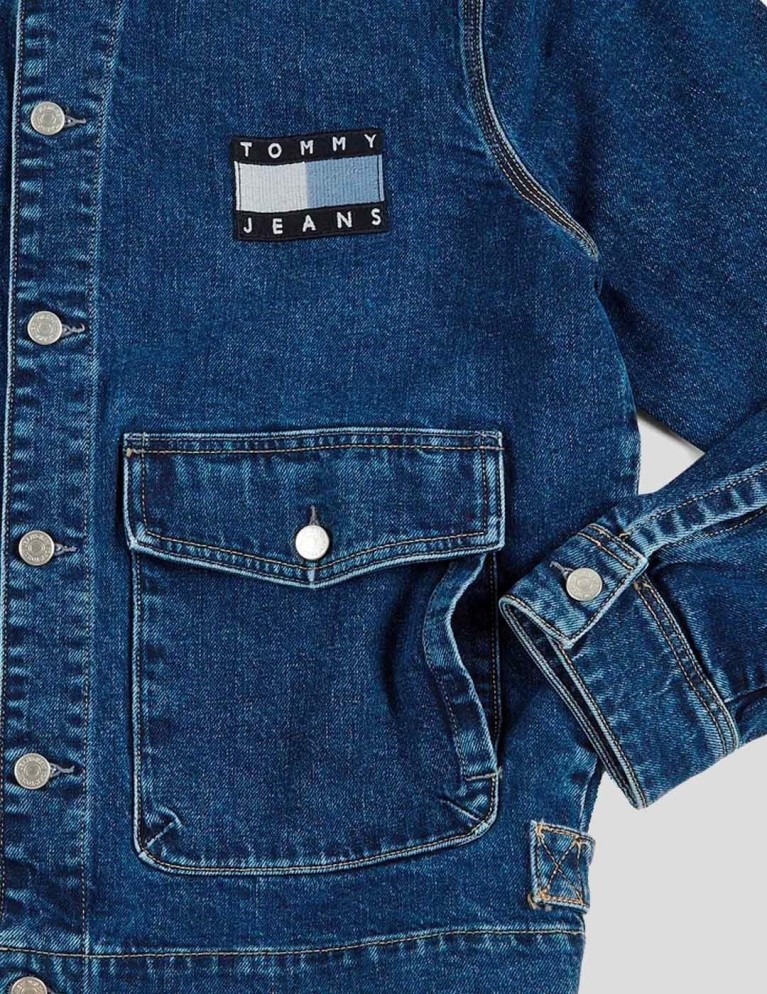 TOMMY JEANS giacca da lavoro scatola denim denim